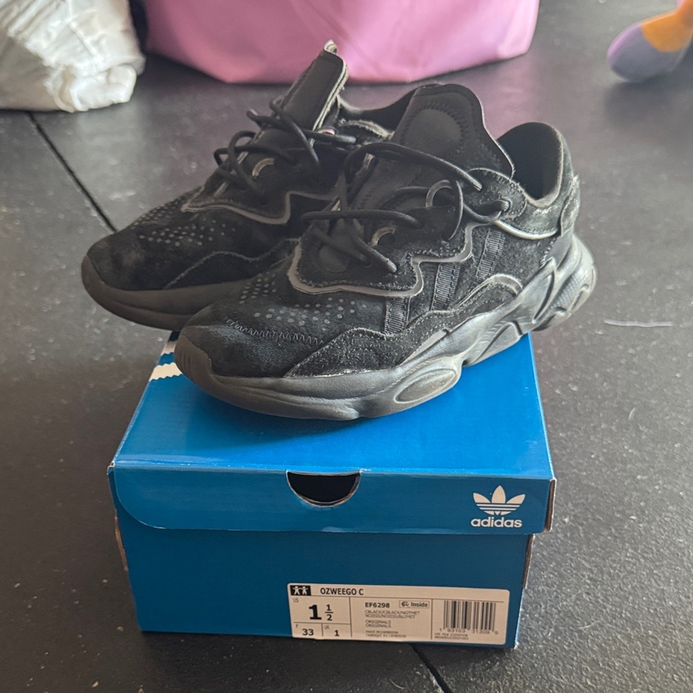 Adidas Kids Black and Gray Sneakers